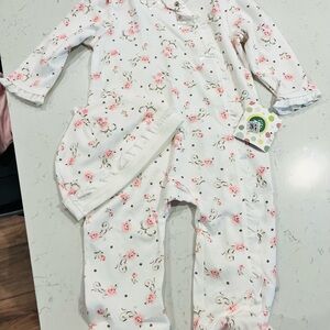 Little Me Pink and White Floral Onesie Set